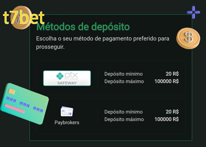 O cassino t7betbet oferece uma grande variedade de métodos de pagamento